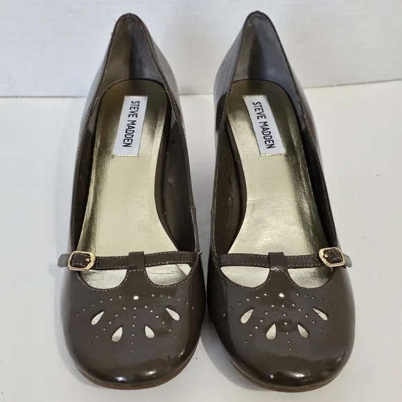 Steve Madden Parlez Mary Jane Wedge Heels - Picture 3 of 9